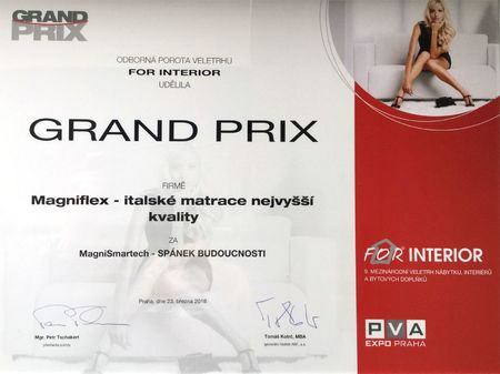 Magniflex získal ocenenie GRAND PRIX za najlepší výrobok veľtrhu Magniflex získal ocenenie GRAND PRIX za najlepší výrobok veľtrhu